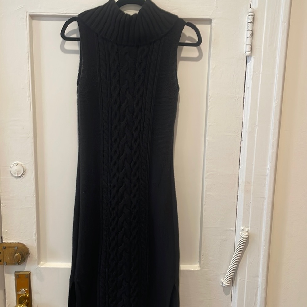 Black turtleneck sweater dress